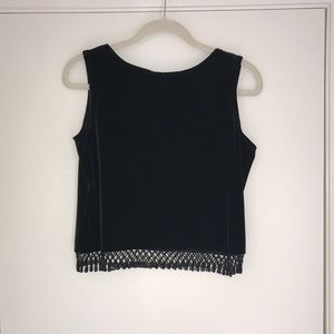 Black velvet top with beads